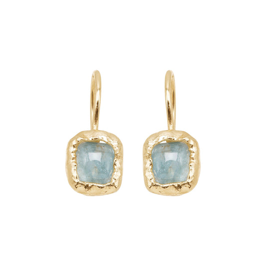 SILPADA Mediterra Natural Aquamarine Petite Drop Earrings in 14K Gold-Plated SS