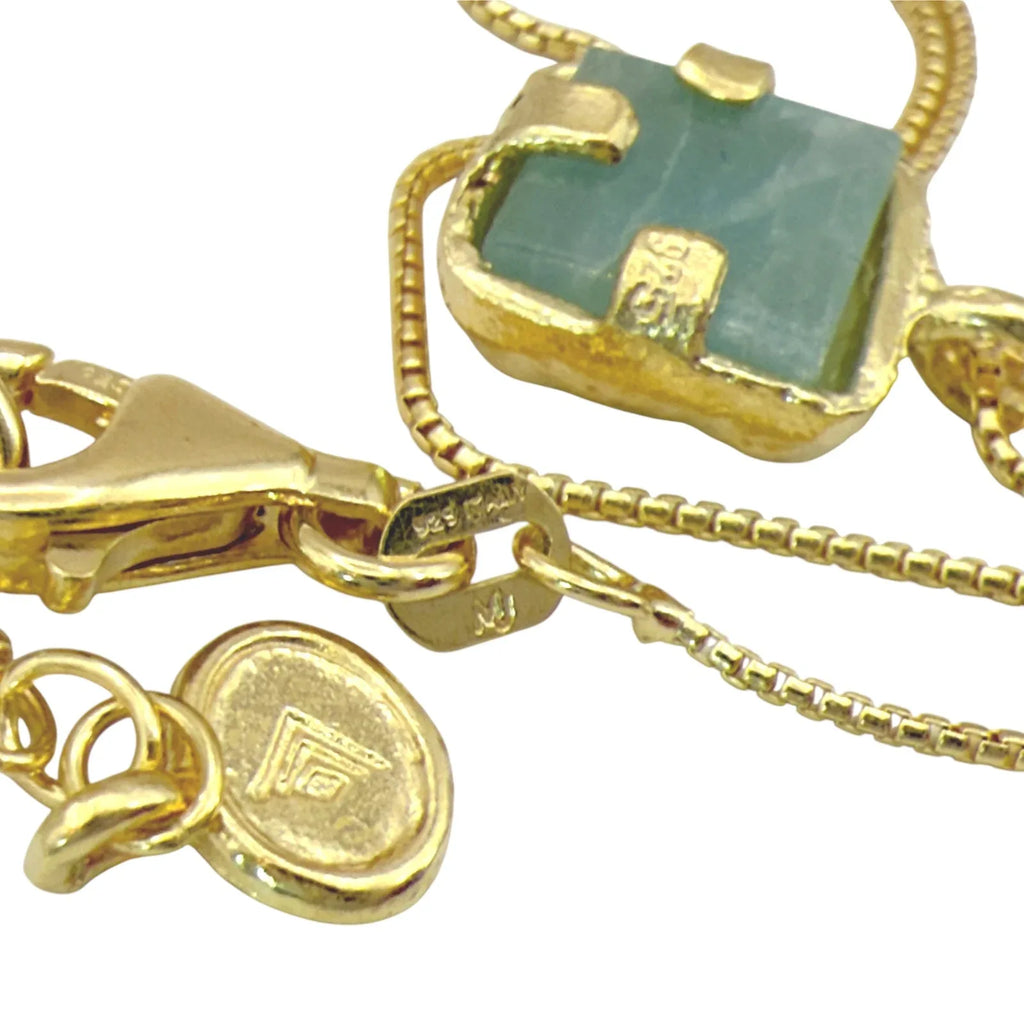 SILPADA Mediterra Natural Aquamarine Necklace in 14K Gold-Plated Sterling Silver - flyKAMP