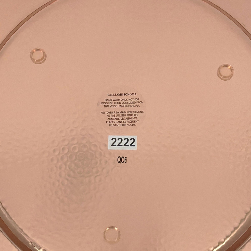 WILLIAMS-SONOMA Hammered Copper Charger Plates Set 1 of 4 Williams-Sonoma