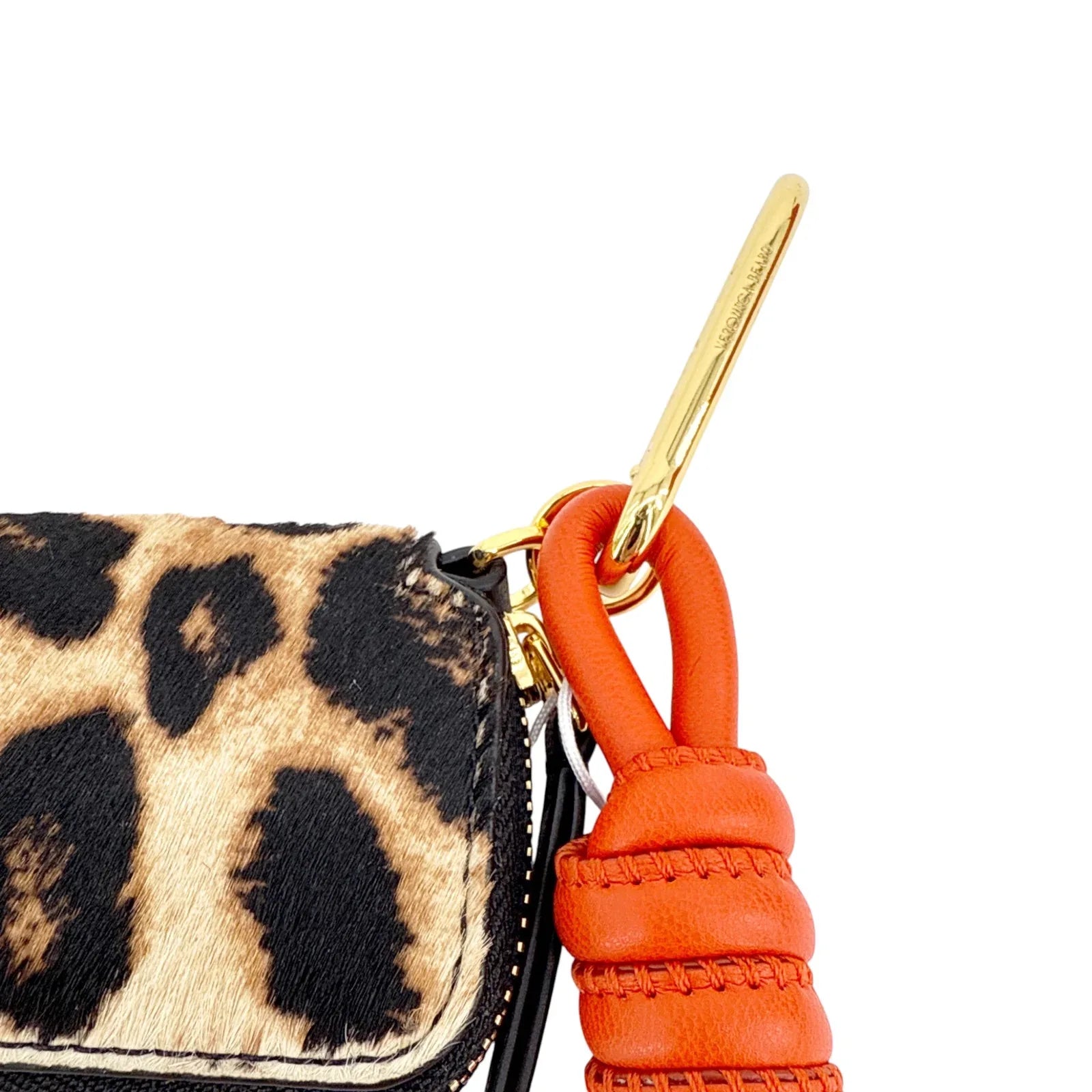 VERONICA BEARD Leopard Zip Pouch Bag Charm Dark Acorn - flyKAMP