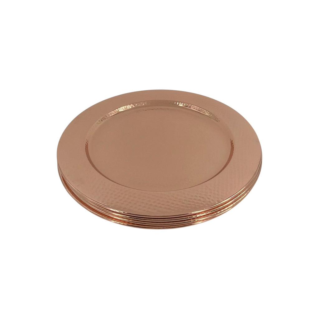 WILLIAMS-SONOMA Hammered Copper Charger Plates Set 1 of 4 Williams-Sonoma