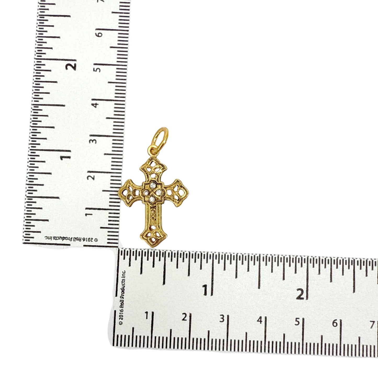 VIRGINS SAINTS & ANGELS VSA Basilica Cross Charm in Gold