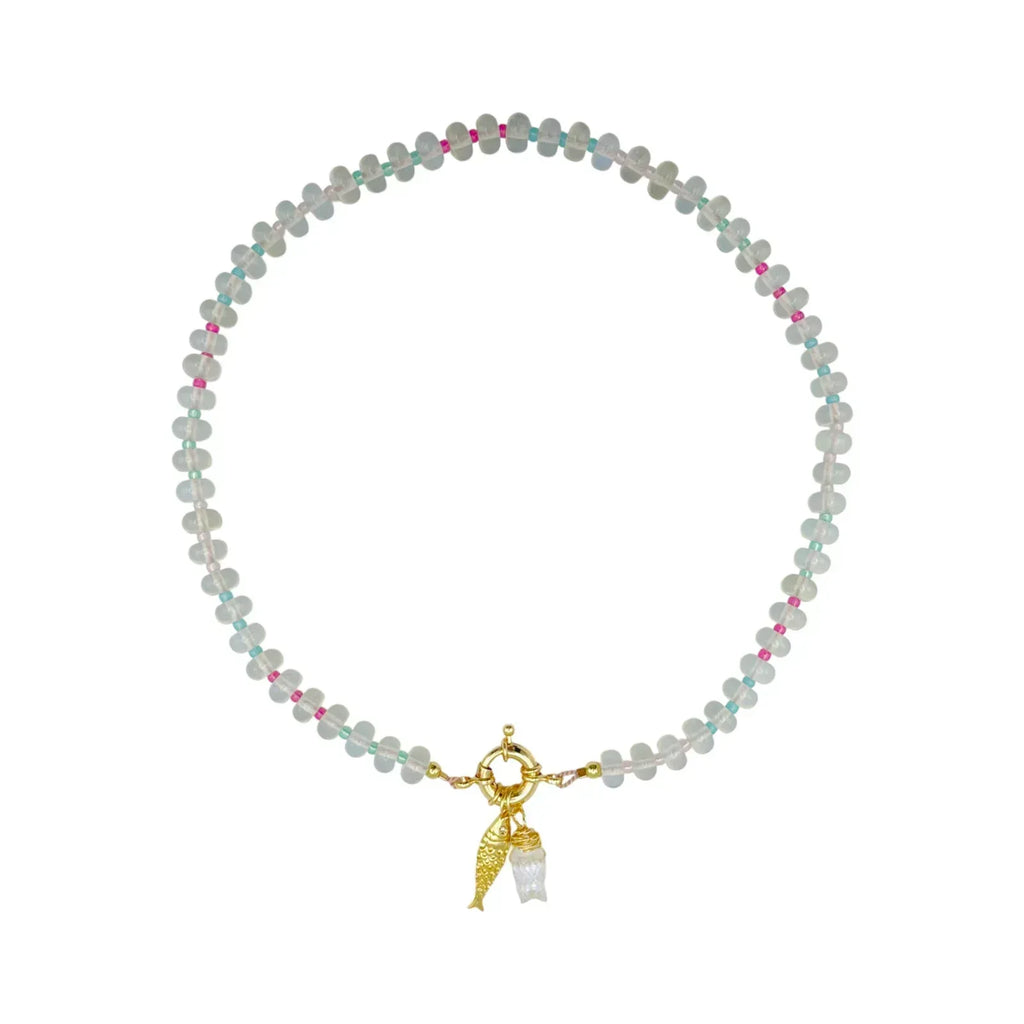 THE SILVER WREN Mirage Stone Candy Fish Necklace in Opalite 18" - flyKAMP