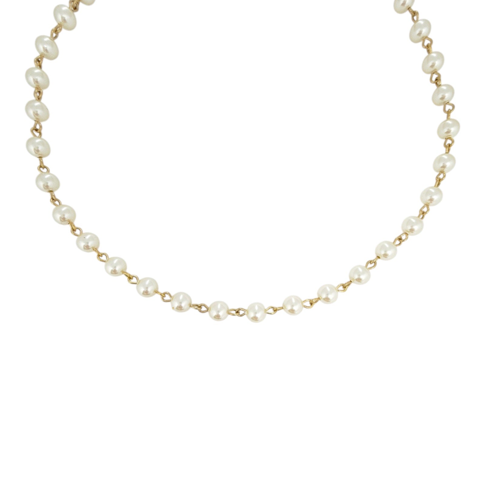VIRGINS SAINTS & ANGELS VSA Iconic Cream Pearl Choker in Gold Virgins Saints & Angels