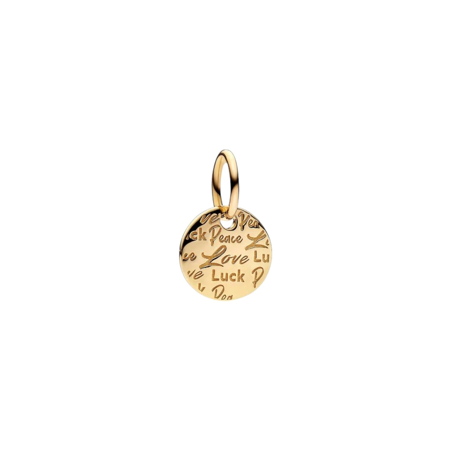 PANDORA Peace, Love & Luck Dangle Charm in 14K Gold