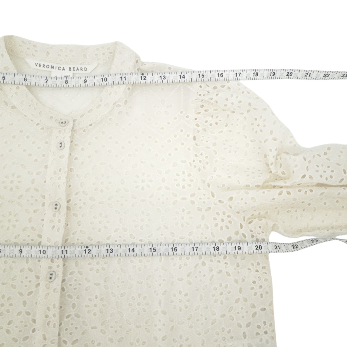 VERONICA BEARD Vitale Eyelet Top 6|M