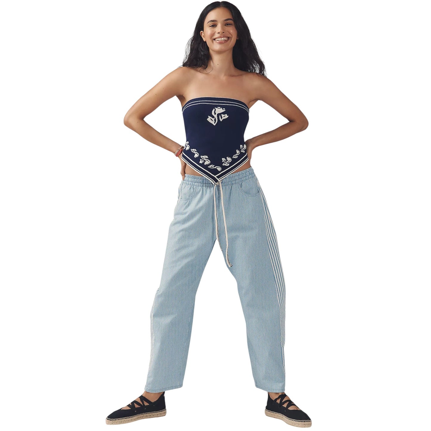 ASKK NY Cancun Pant in Blue Stripe XS