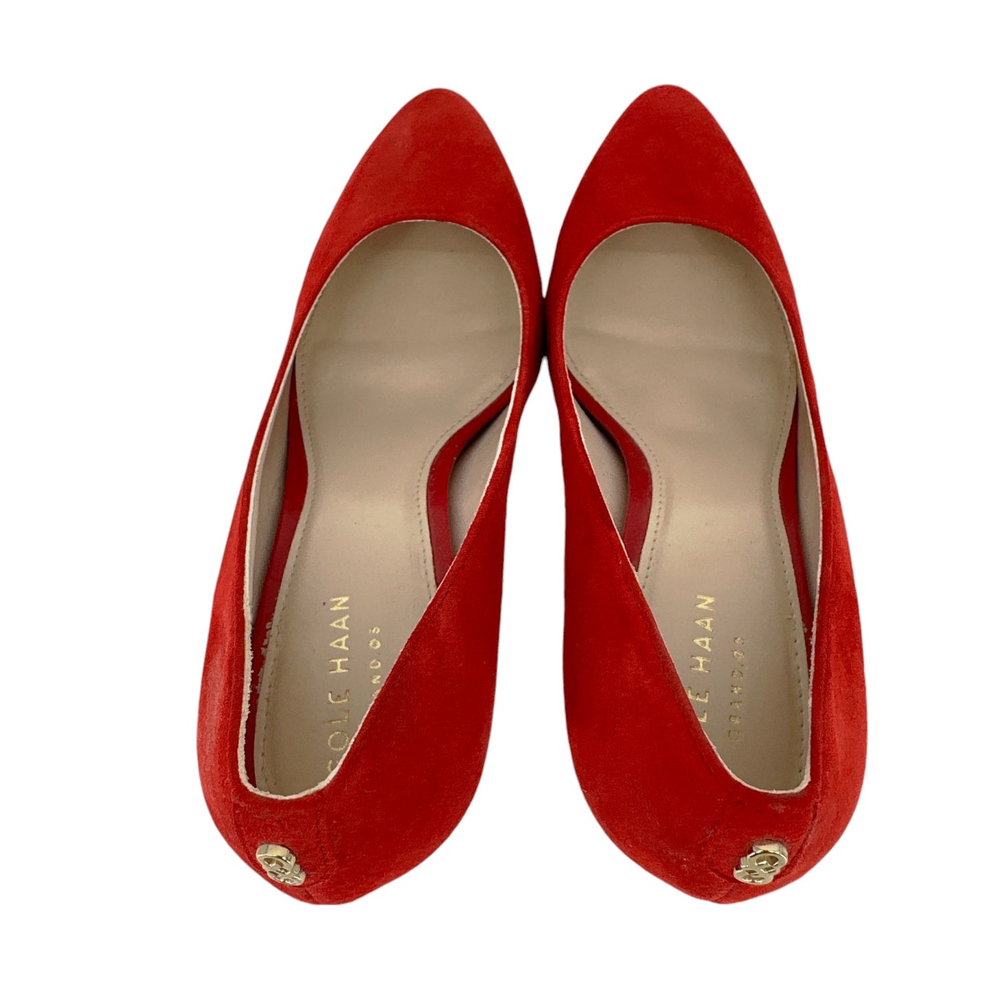 COLE HAAN Grand.OS Suede Pump in Red 6.5