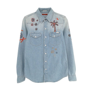 MOTHER All My Exes Denim Shirt in Let's Be Pacific XS