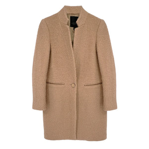 GIANNI FERAUD Slimline Mini Boucle Coat with Upturned Collar in Salmon 6|S