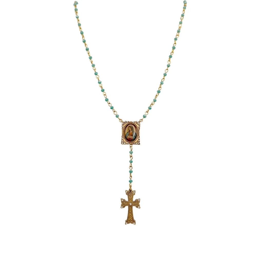 VIRGINS SAINTS & ANGELS VSA Retablo Guadalupe Rosary Necklace - flyKAMP