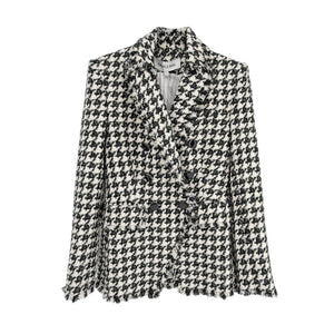VERONICA BEARD Miller Dickey Jacket in Black & Off-White Houndstooth 2