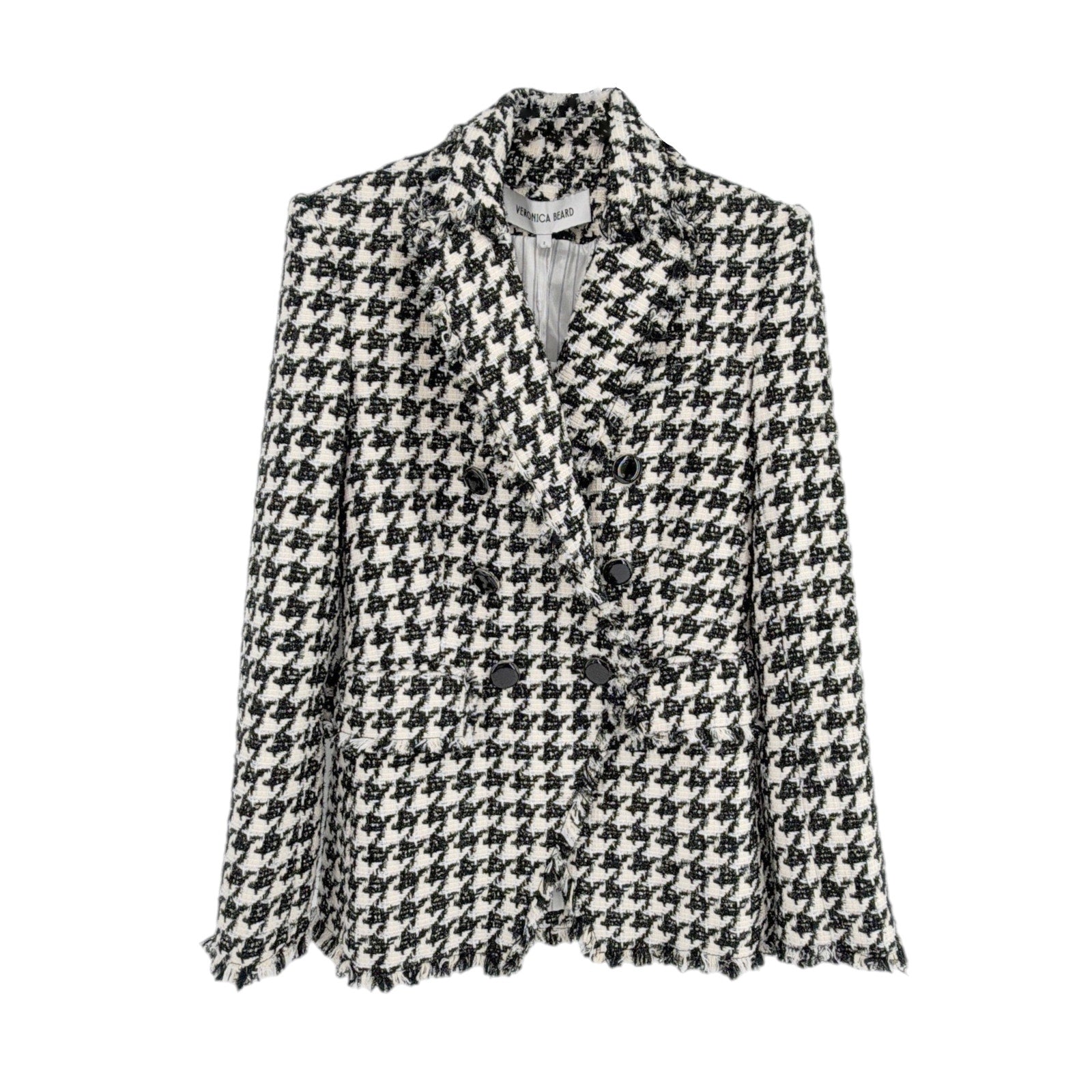 VERONICA BEARD Miller Dickey Jacket in Black & Off-White Houndstooth 2 Veronica Beard