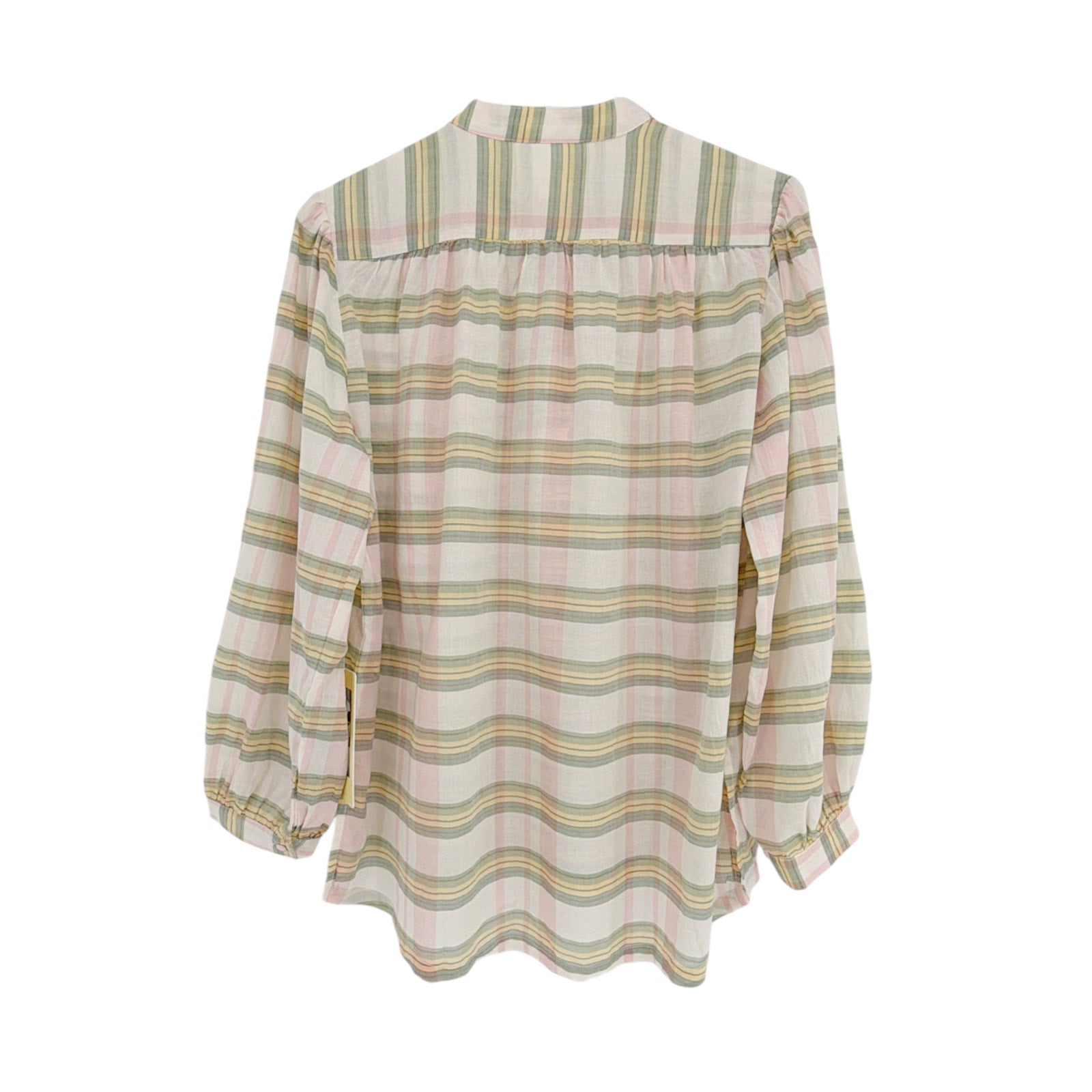 BIRDS of PARADIS by TROVATA Bailey Blouse in Pomelo Plaid M Birds of Paradis by Trovata