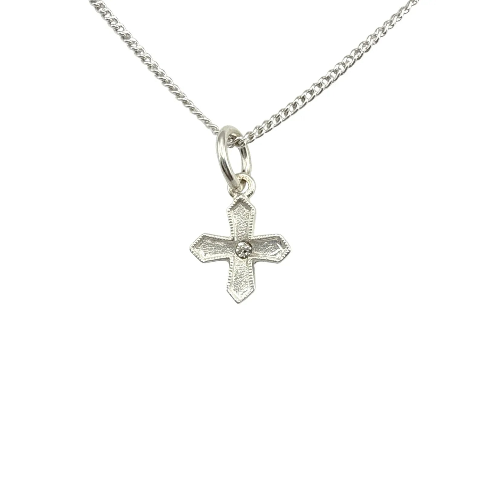 VIRGINS SAINTS & ANGELS VSA Peace Cross Charm Necklace in Silver - flyKAMP