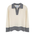 ADDISON BAY Carlyle Rugby Sweater in Cream & Navy XS Addison Bay