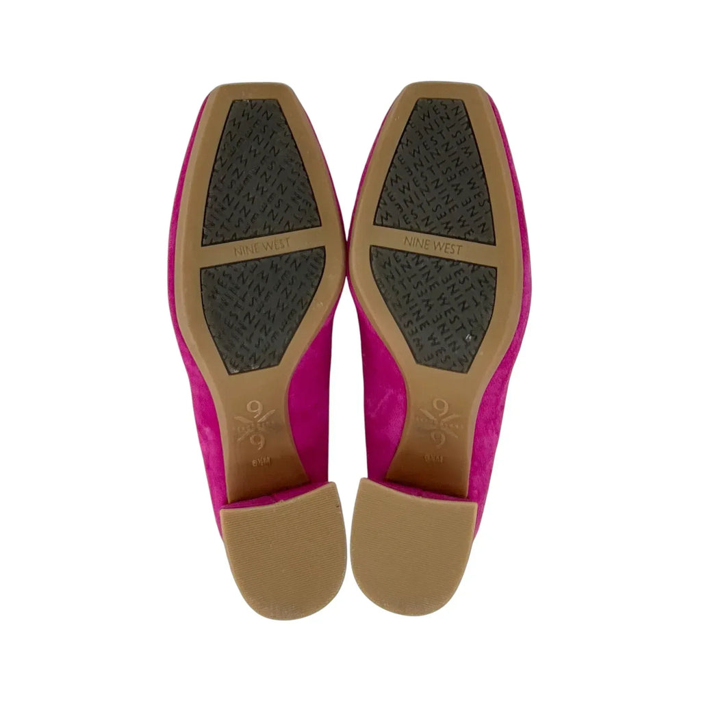 NINE WEST Vibe 9x9 Block Heel Pumps in Pink Berry Suede 6.5 - flyKAMP