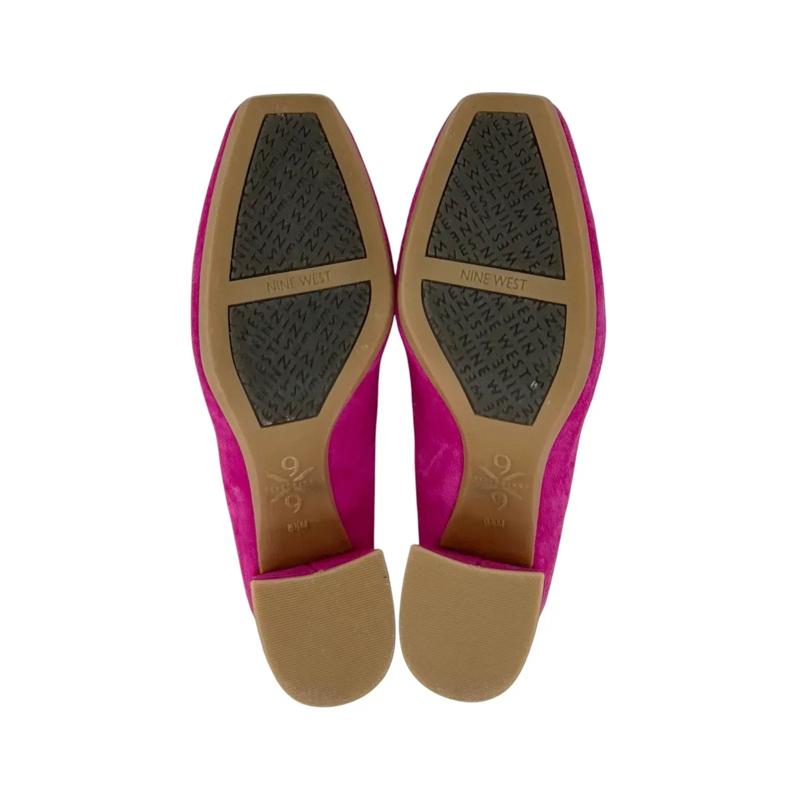NINE WEST Vibe 9x9 Block Heel Pumps in Pink Berry Suede 6.5 - flyKAMP