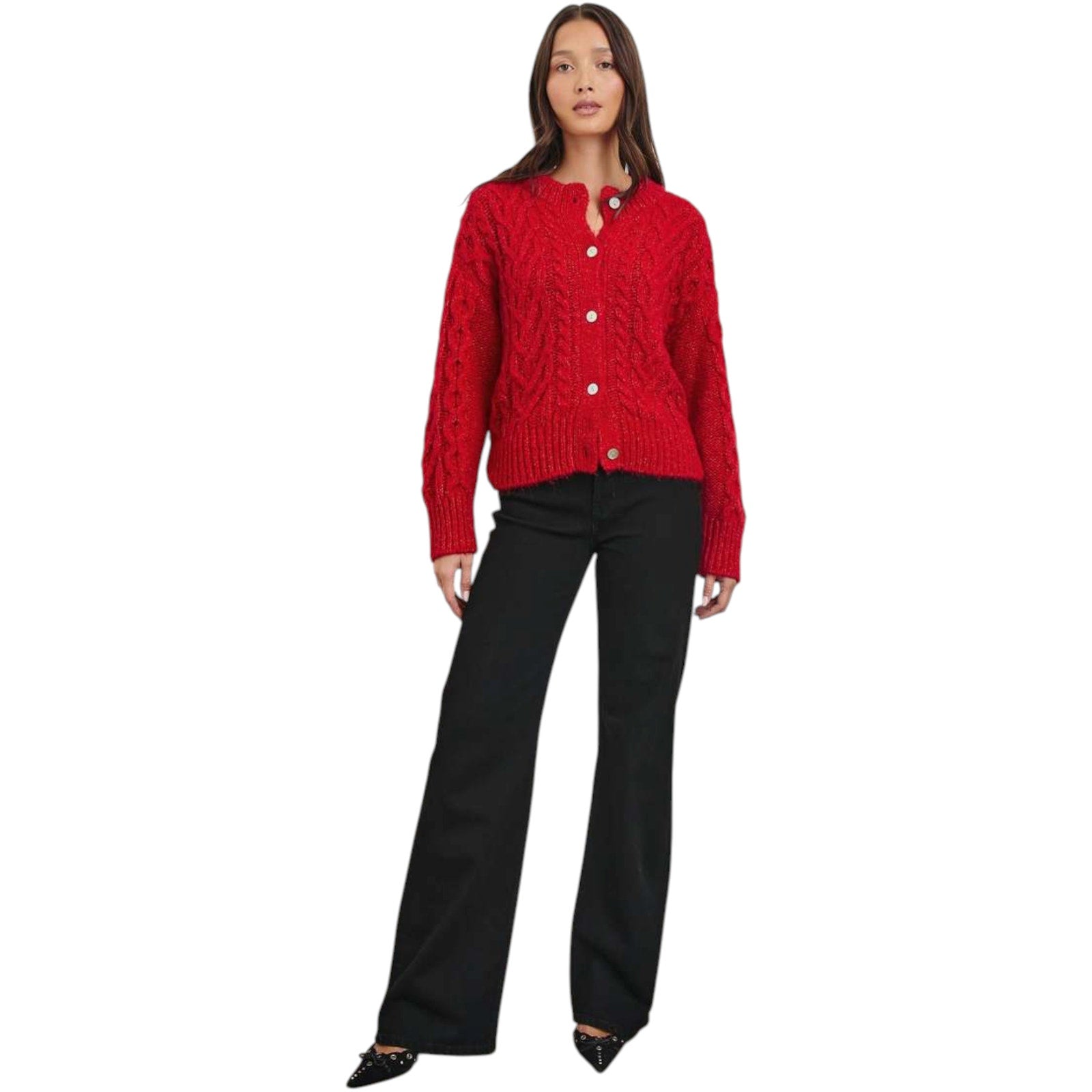 RAILS Amelie Cardigan in Scarlet S Rails