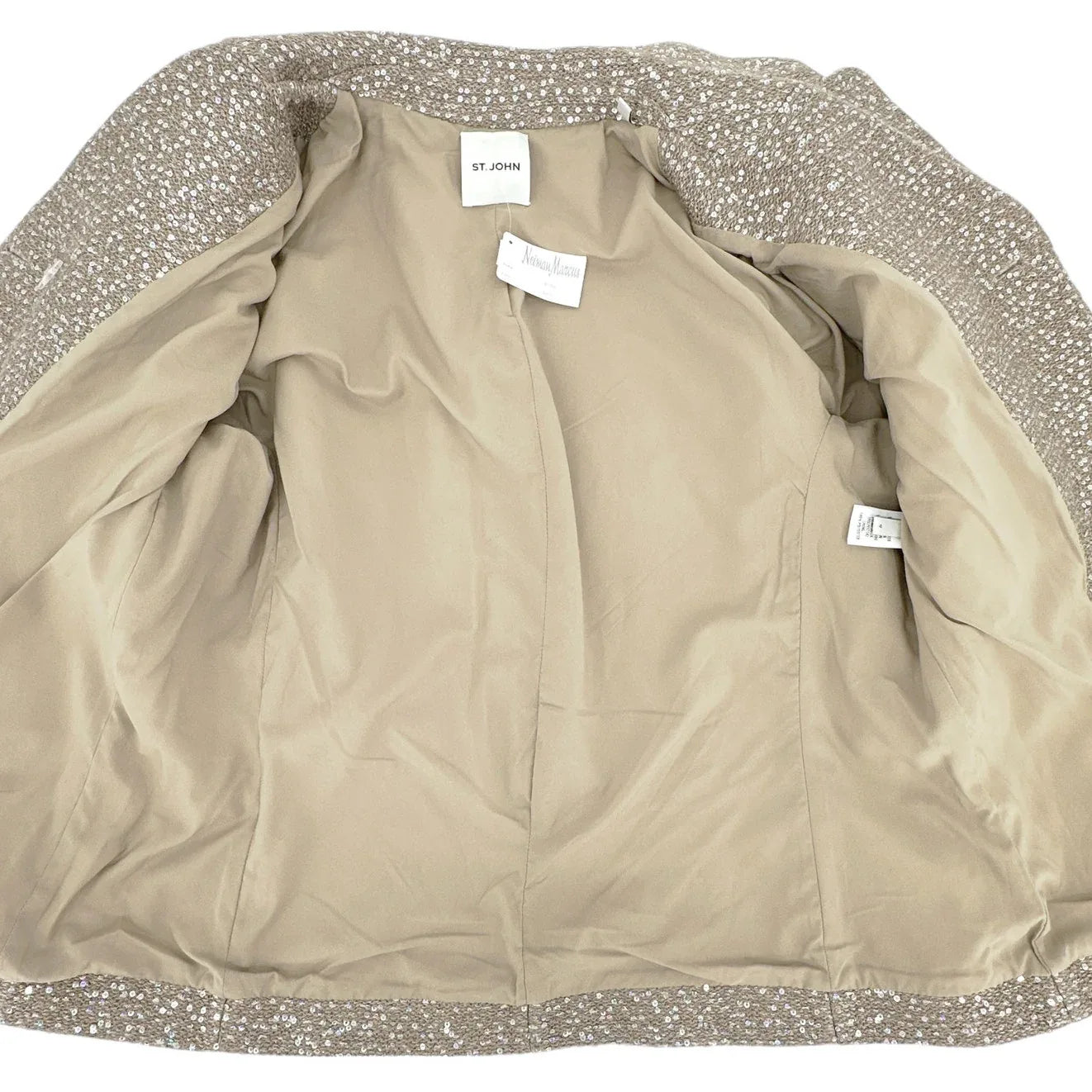 ST. JOHN Textured Sequin Knit Collared Jacket 4|S - flyKAMP