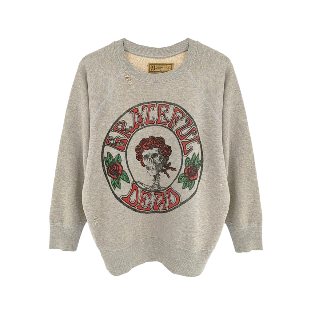 MADEWORN Grateful Dead Sugar Magnolia Shrunken Sweatshirt in Heather M Madeworn