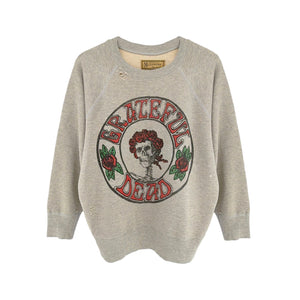 MADEWORN Grateful Dead Sugar Magnolia Shrunken Sweatshirt in Heather M