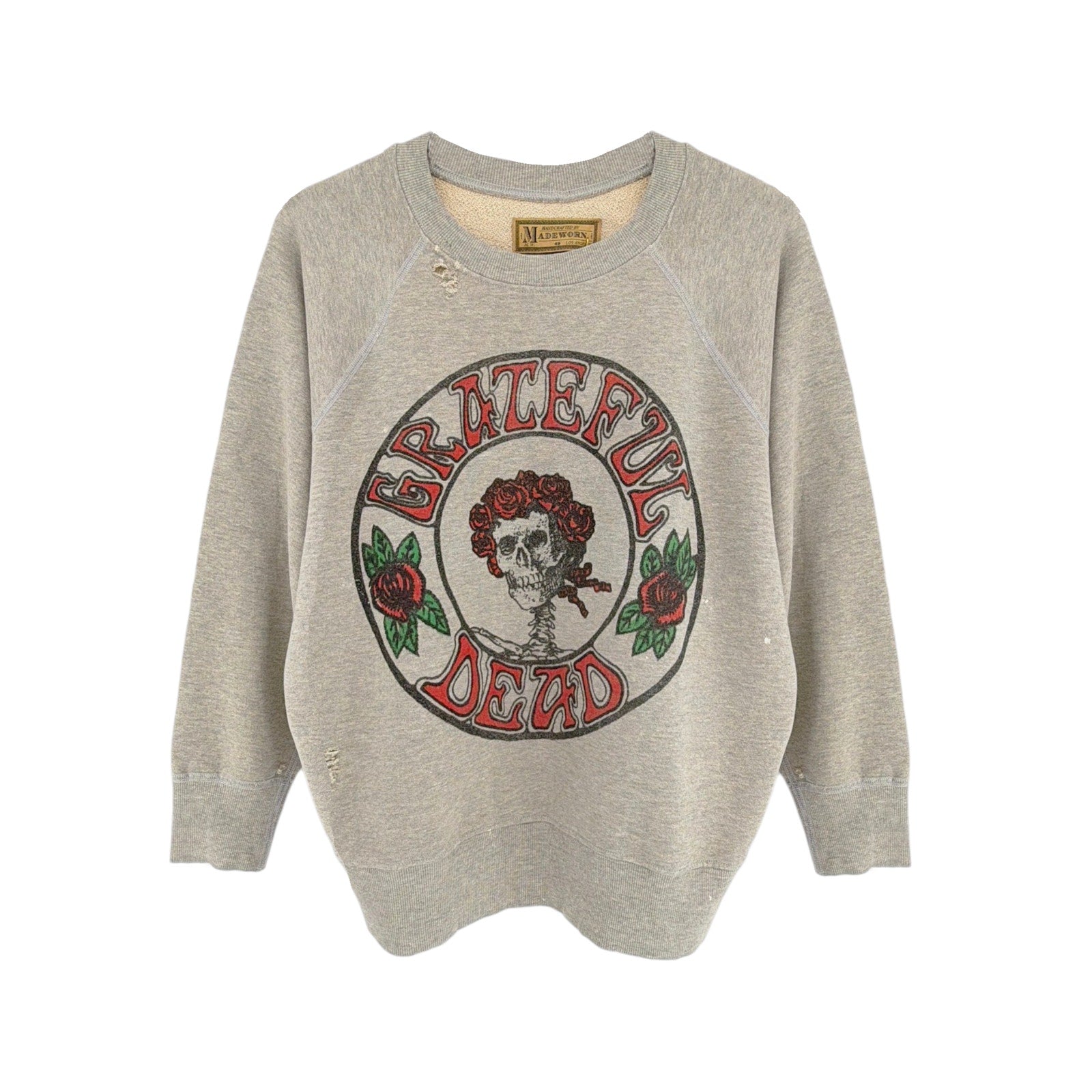 MADEWORN Grateful Dead Sugar Magnolia Shrunken Sweatshirt in Heather M Madeworn