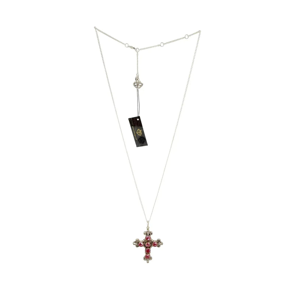 VIRGINS SAINTS & ANGELS VSA Addie Charm Necklace Silver & Pink - flyKAMP