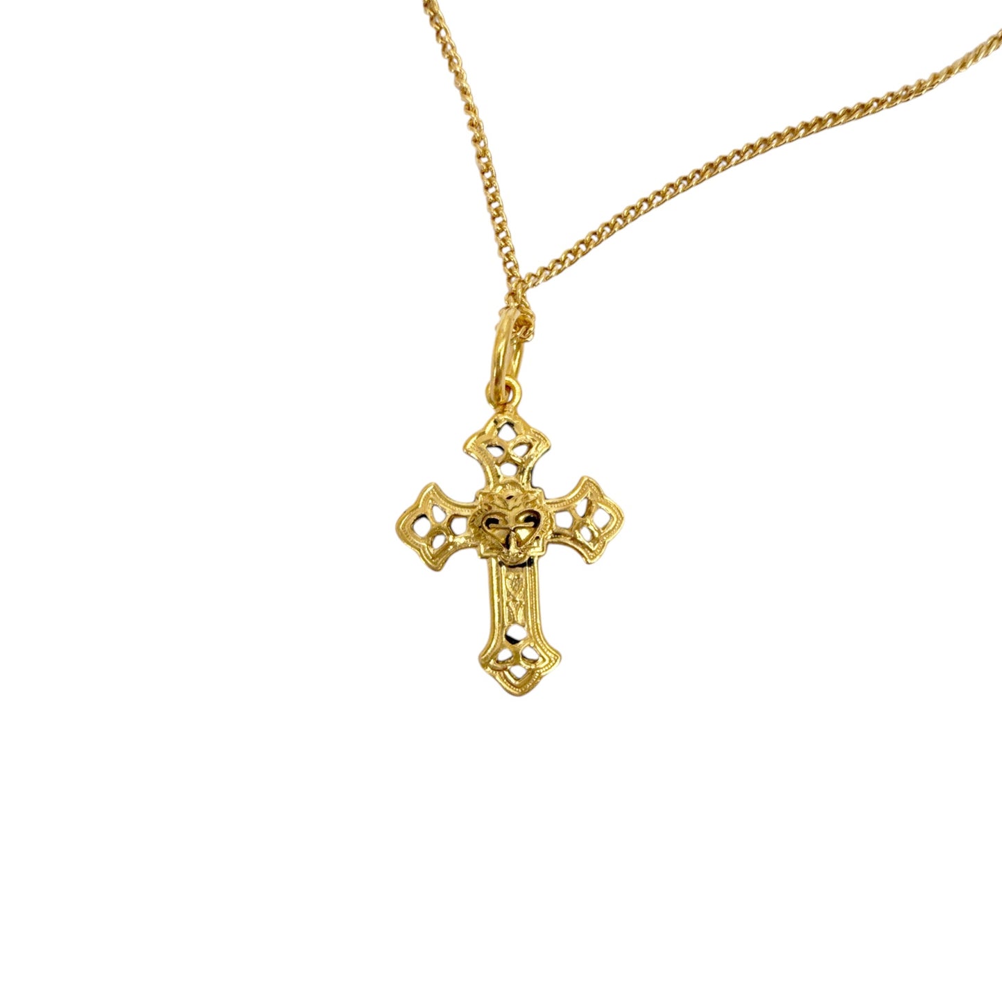 VIRGINS SAINTS & ANGELS VSA Basilica Cross Charm Necklace in Gold