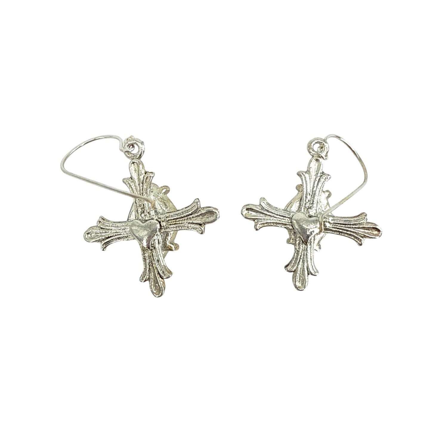 VIRGINS SAINTS & ANGELS VSA Ice Cross Earrings in Silver & Tourmaline