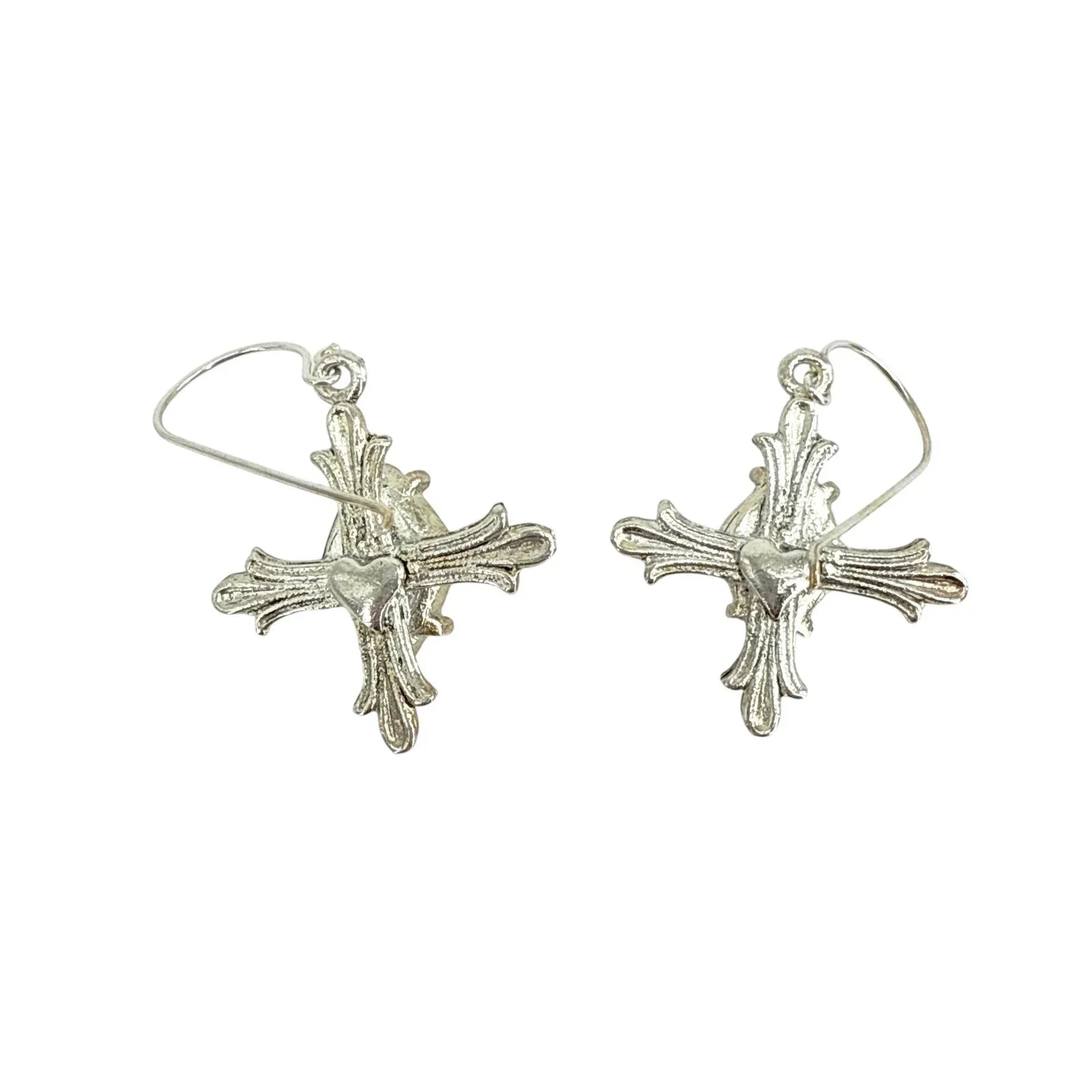 VIRGINS SAINTS & ANGELS VSA Ice Cross Earrings in Silver & Tourmaline - flyKAMP