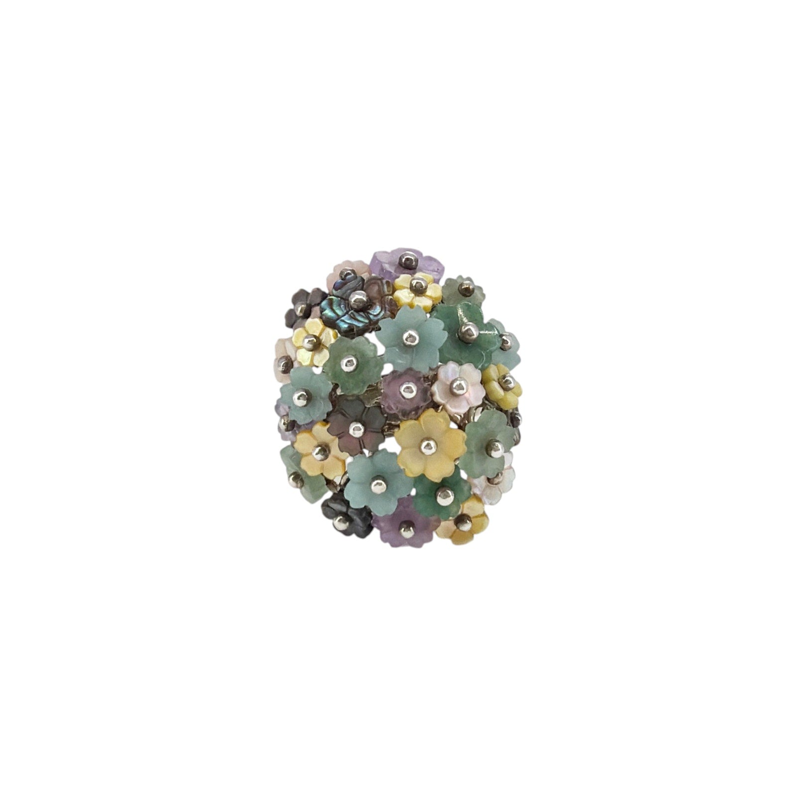 WHITNEY KELLY Sterling Silver Flower Cluster Dome Ring 7 Whitney Kelly