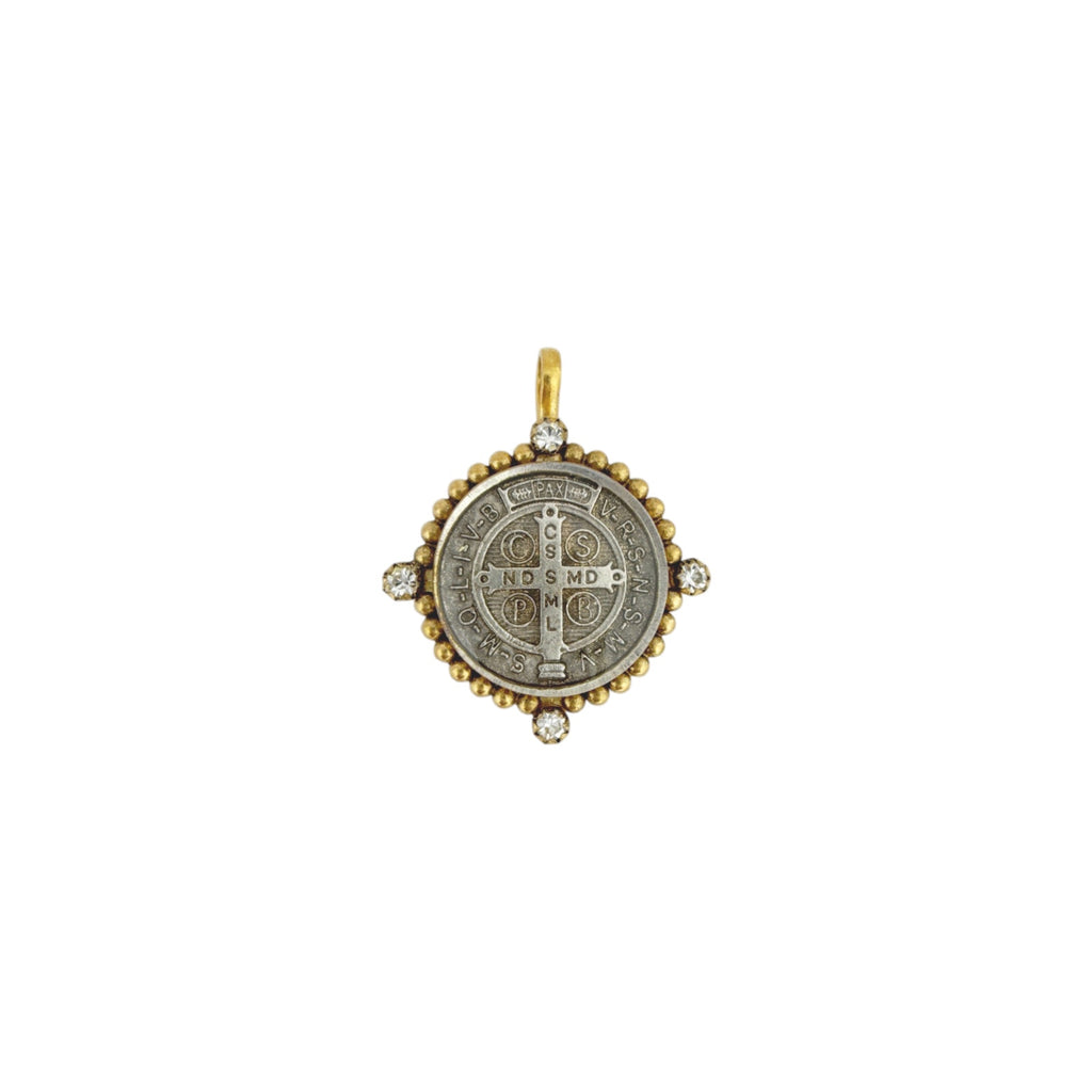 VIRGINS SAINTS & ANGELS VSA Bespoke San Benito Medallion in Gold Virgins Saints & Angels