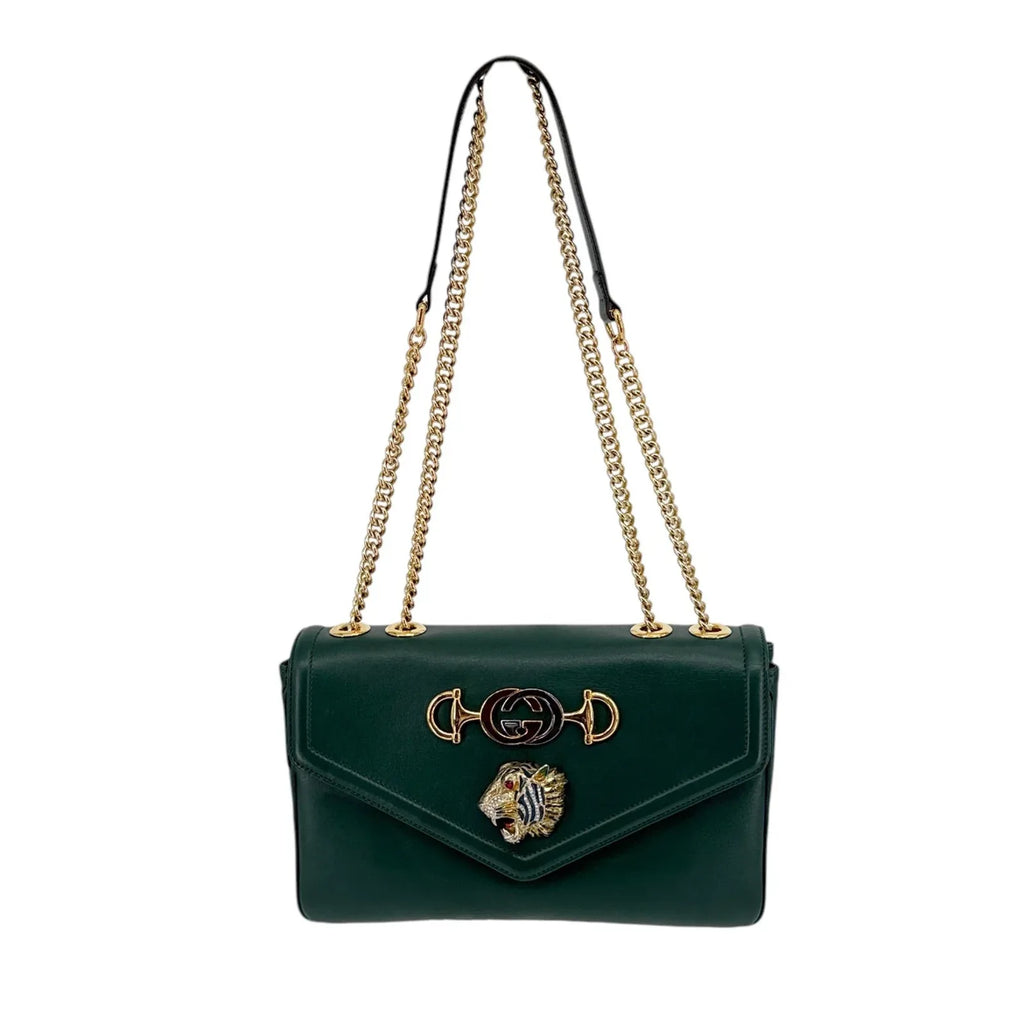 GUCCI Rajah Medium Shoulder Bag in Vintage Green - flyKAMP