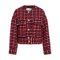 ESSENTIEL ANTWERP Wool Blend Tweed Jacket in Navy Peach & Red XS Essentiel Antwerp