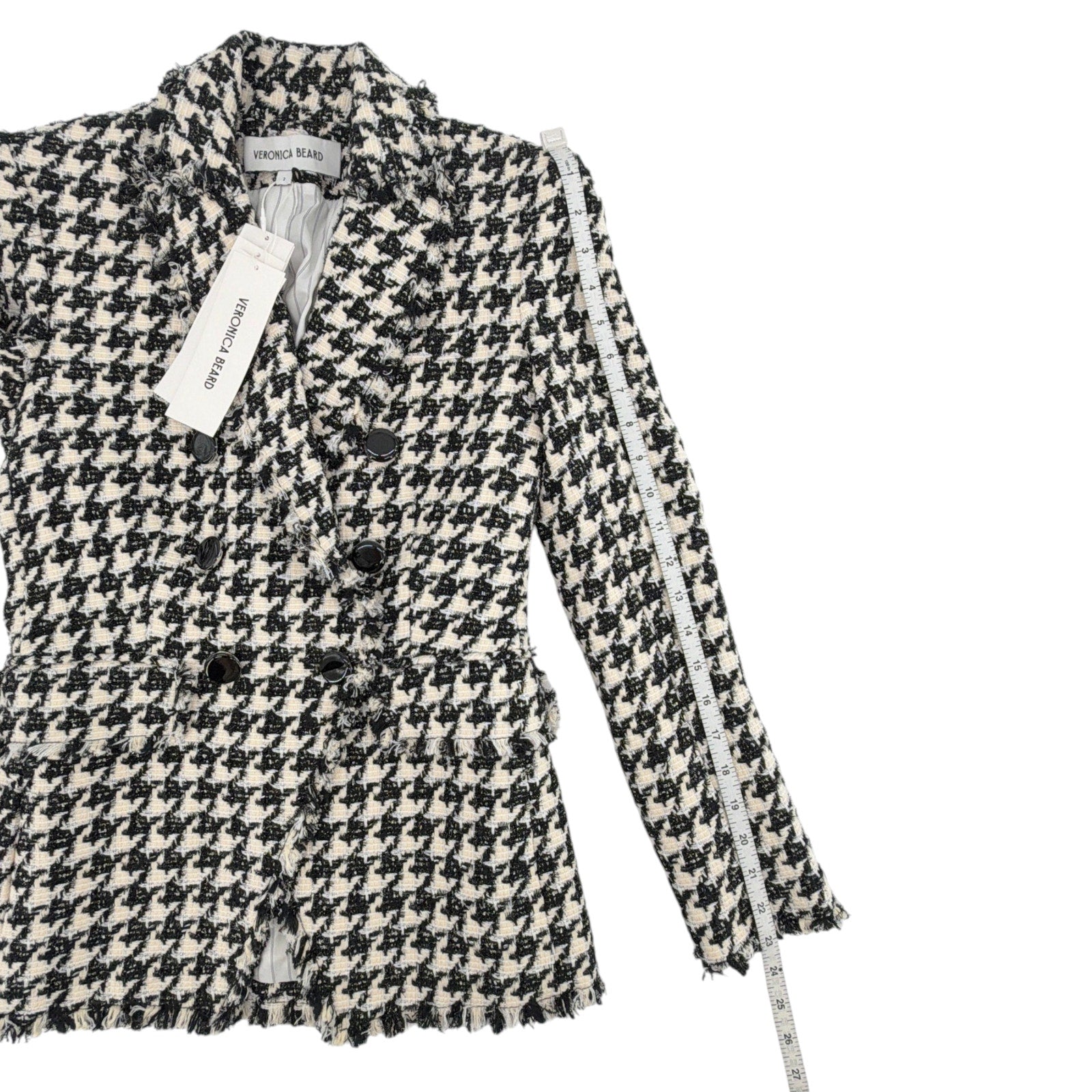 VERONICA BEARD Miller Dickey Jacket in Black & Off-White Houndstooth 2 Veronica Beard