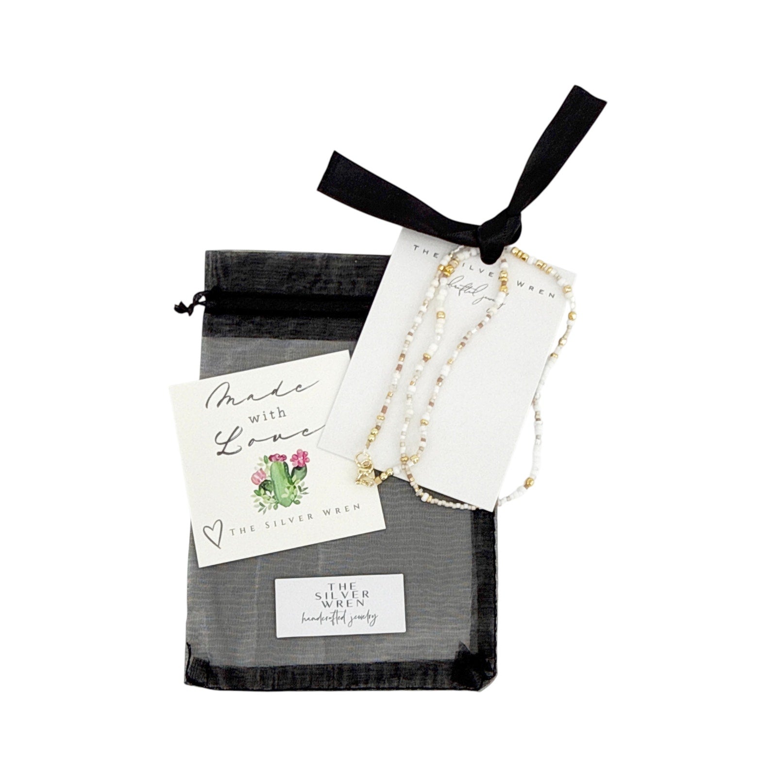 THE SILVER WREN Unity Beaded Necklace in White