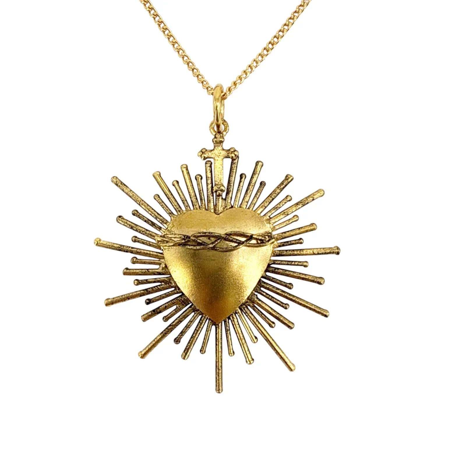 VIRGINS SAINTS & ANGELS VSA Sacred Flame Charm Necklace in Gold 20" - flyKAMP