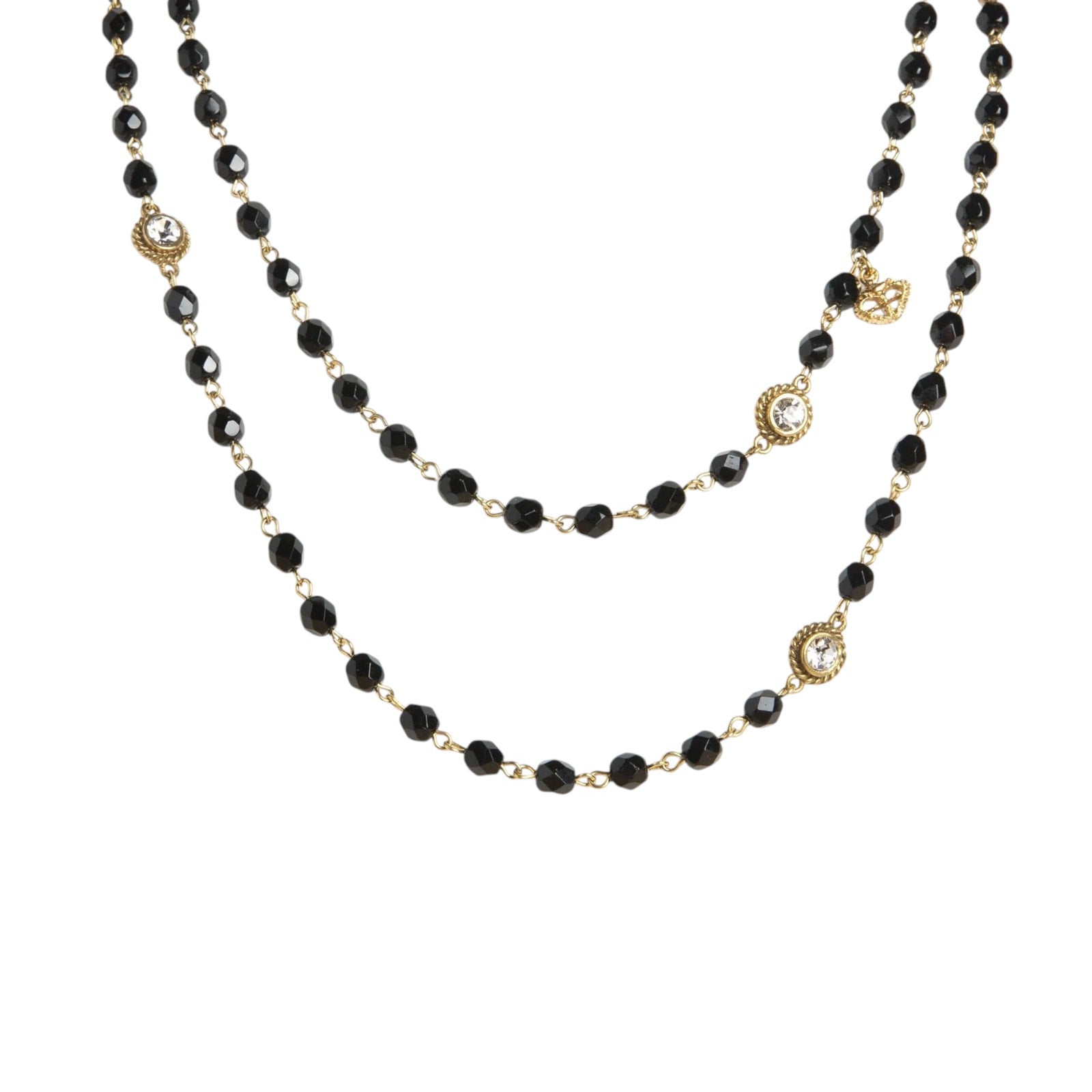 VIRGINS SAINTS & ANGELS VSA Wrap 6mm Crystal Jet Black & Gold Virgins Saints & Angels