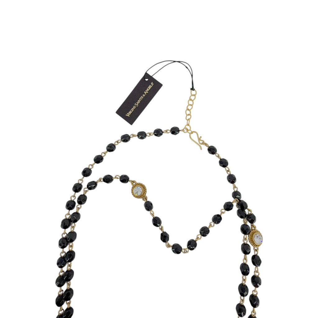 VIRGINS SAINTS & ANGELS VSA Wrap 6mm Crystal Jet Black & Gold Virgins Saints & Angels