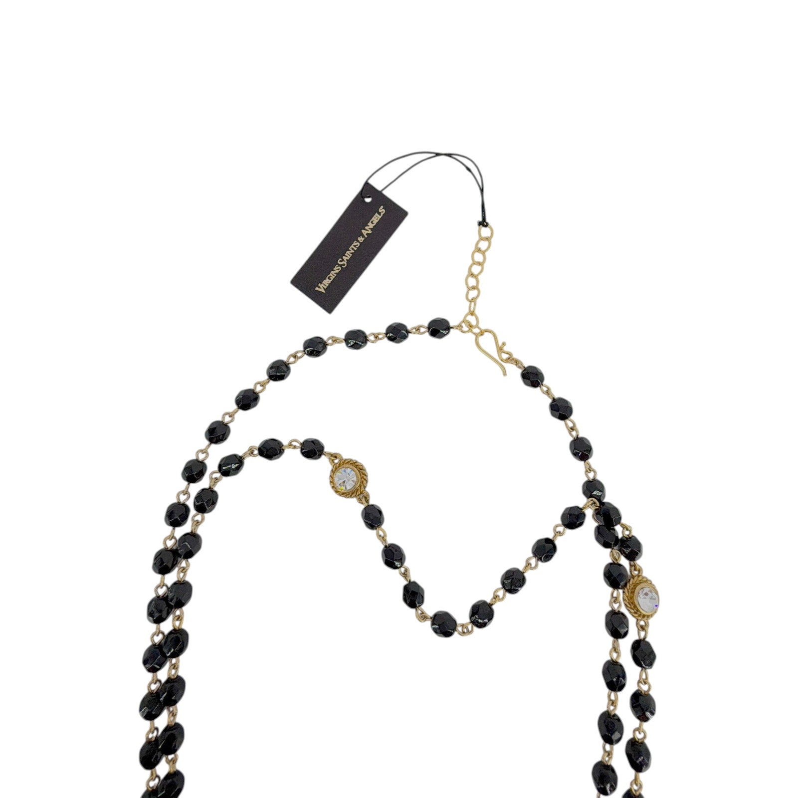 VIRGINS SAINTS & ANGELS VSA Wrap 6mm Crystal Jet Black & Gold Virgins Saints & Angels
