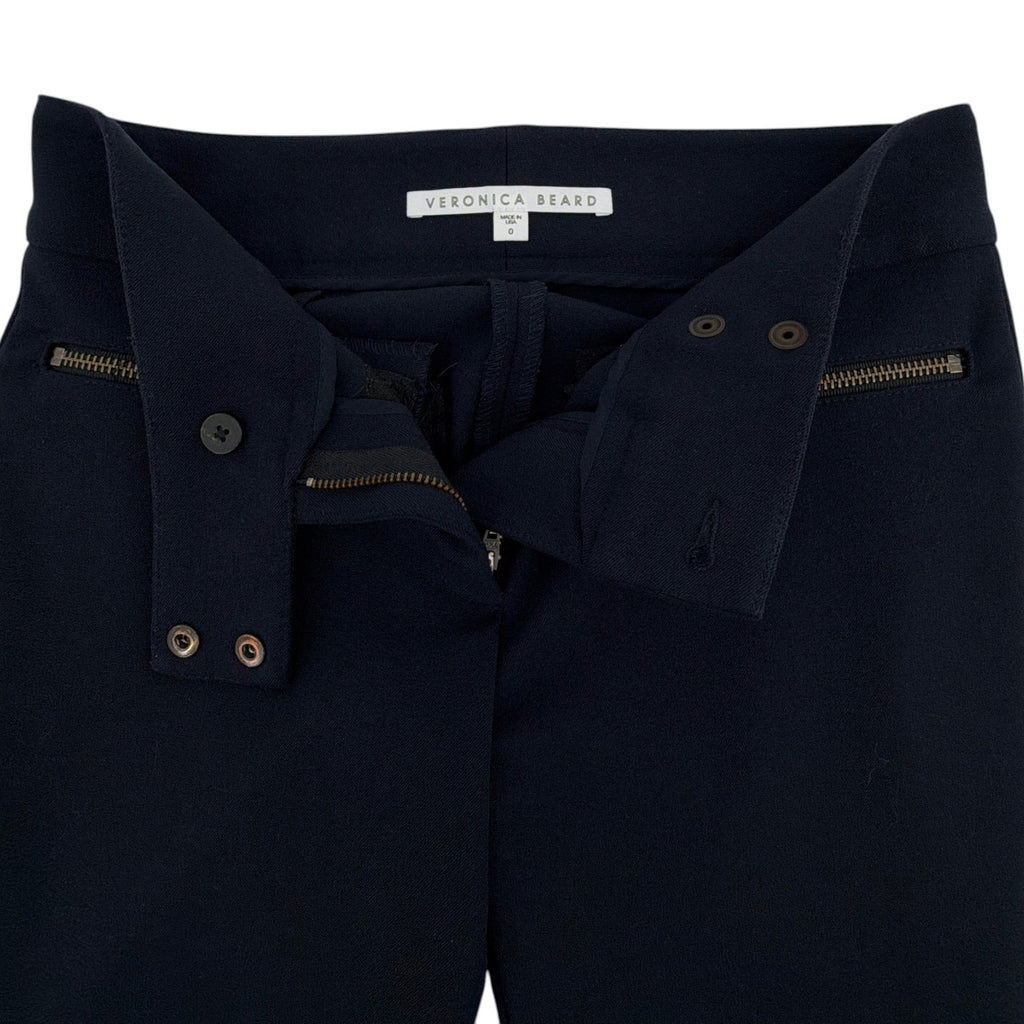 VERONICA BEARD Metro Cropped Kick Flare Pant in Dark Navy 0 Veronica Beard