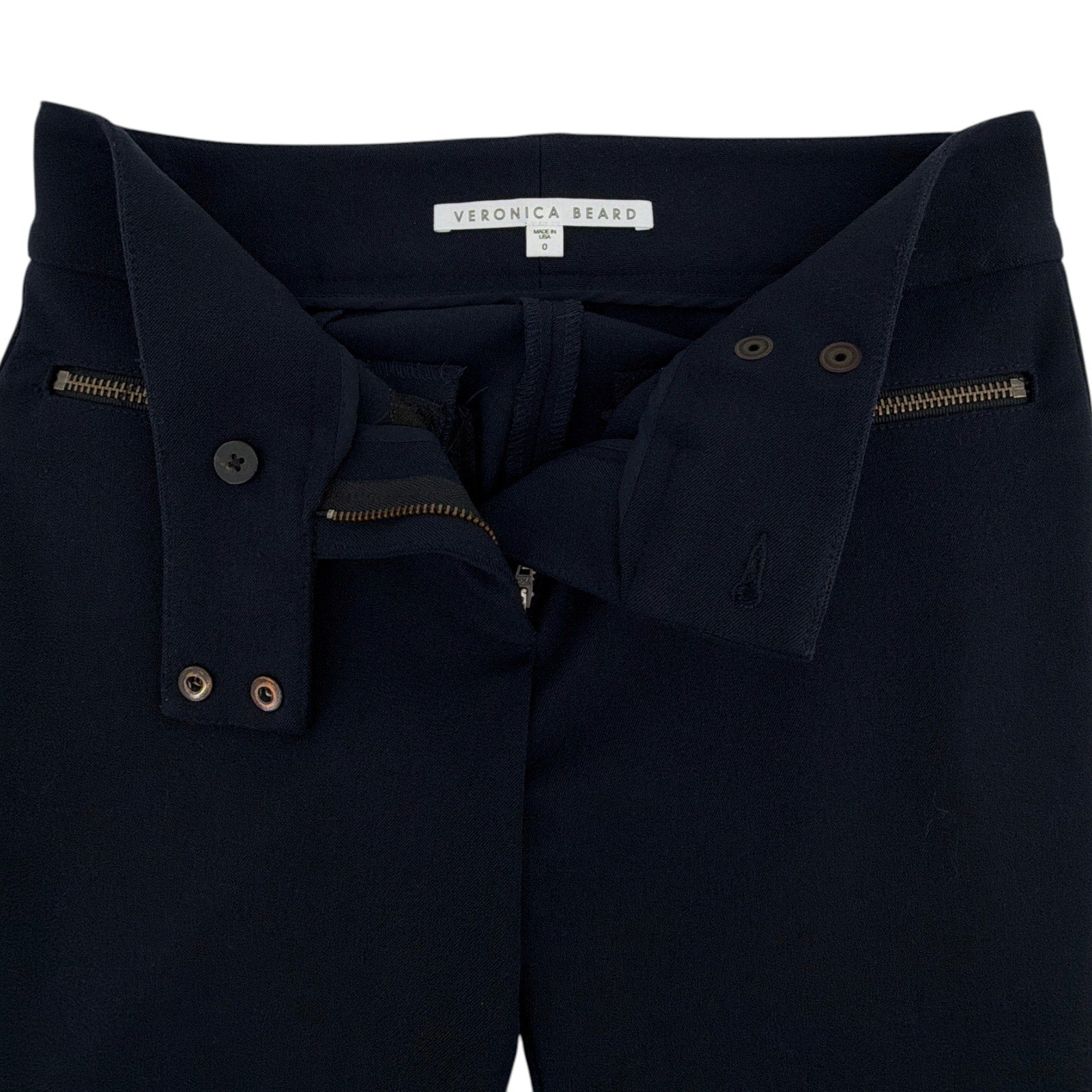 VERONICA BEARD Metro Cropped Kick Flare Pant in Dark Navy 0 Veronica Beard