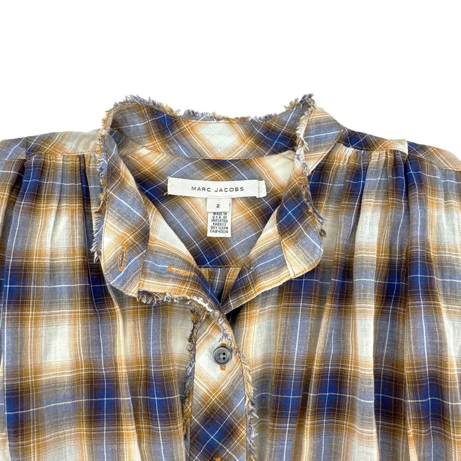 MARC JACOBS Ruffle Detail Plaid Blouse 2 - flyKAMP