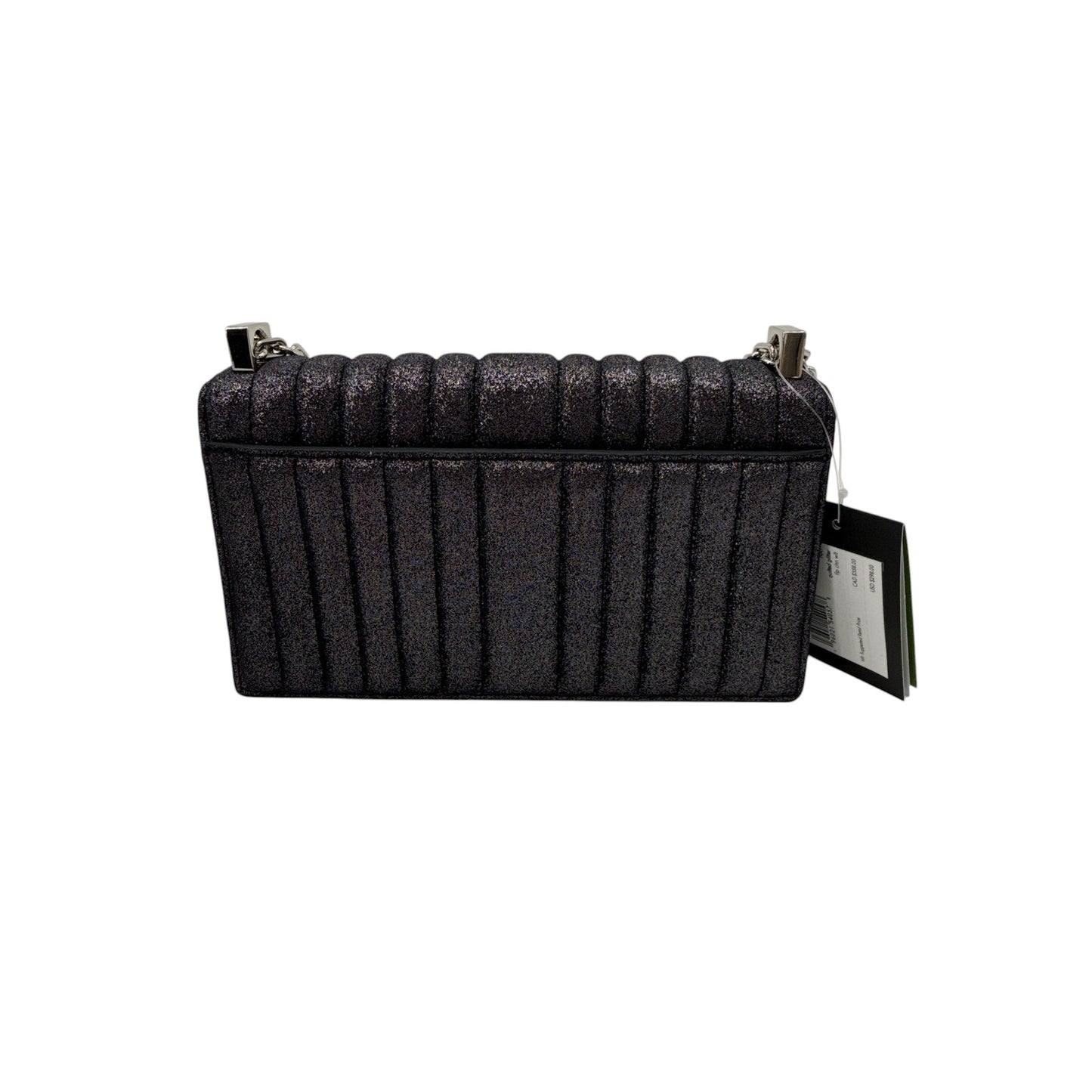 KATE SPADE Deco Quilted Glitter Suede Mini Flap Chain Crossbody