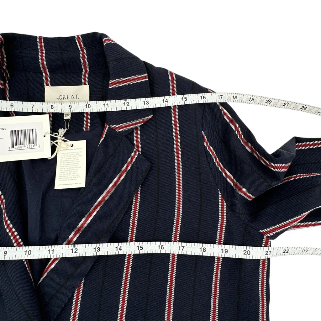 The GREAT. The Academy Blazer in Oxford Stripe 1|S - flyKAMP