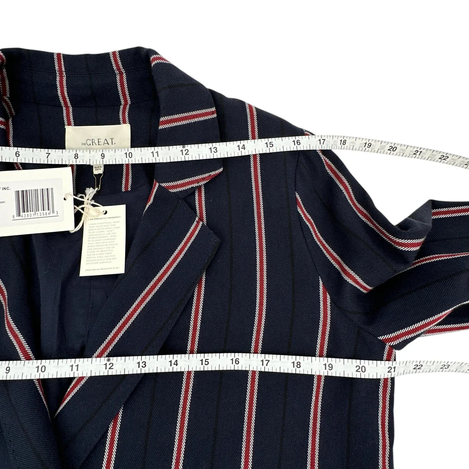 The GREAT. The Academy Blazer in Oxford Stripe 1|S - flyKAMP