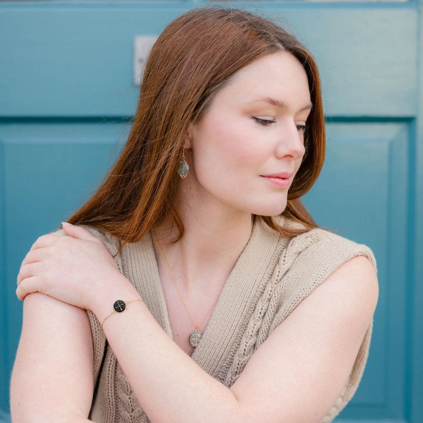 MY SAINT MY HERO Jubilee Benedictine Bracelet in Black & Gold