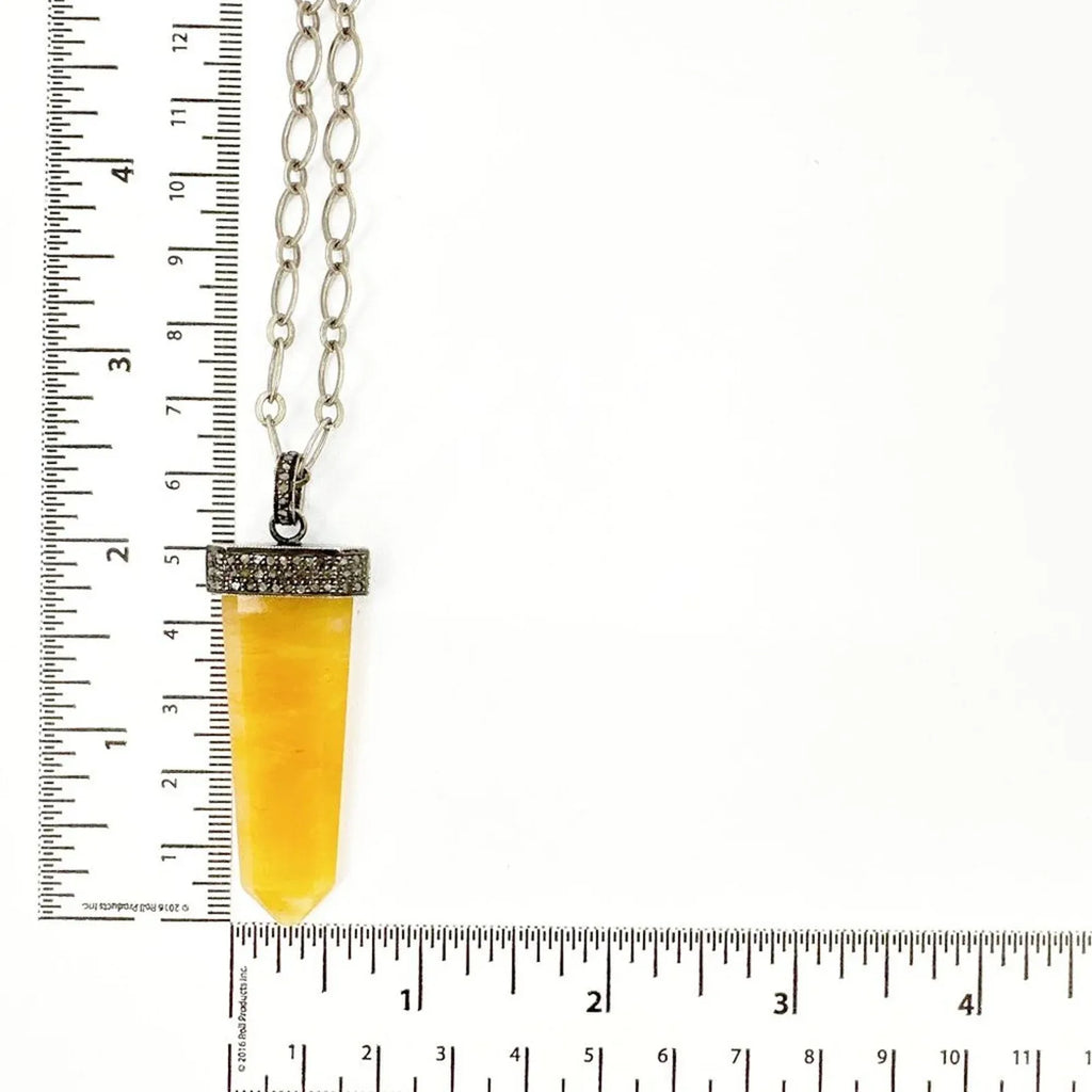 JULIE ZANCANELLI Diamond Pave Yellow Arrow Pendant - flyKAMP
