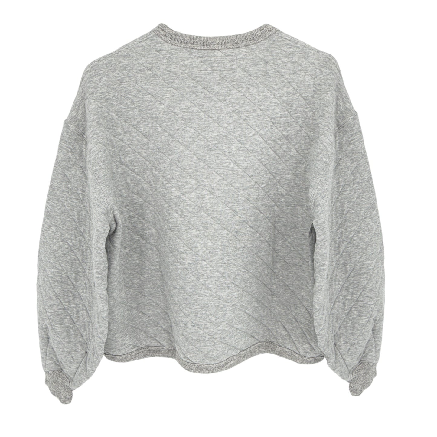 THE GREAT. The Quilted Henley Sleep Sweatshirt. in Heather Grey 0|XS
